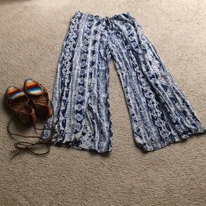 VANILLA STAR/ BLUE & WHITE TYE DYE WRAP PANTS